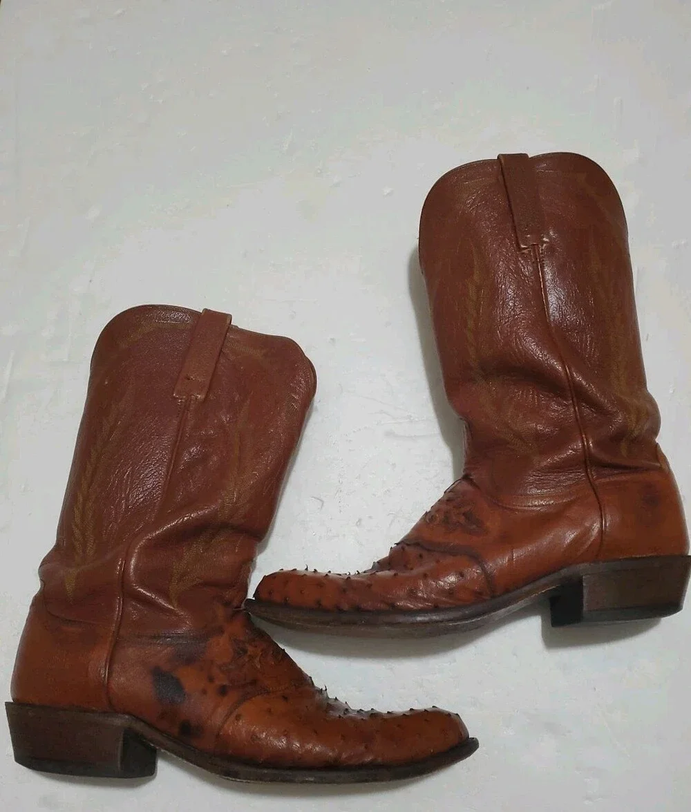 Lucchese 1883 Men’s 11.5 D Cogniac Brown Ostrich Boots